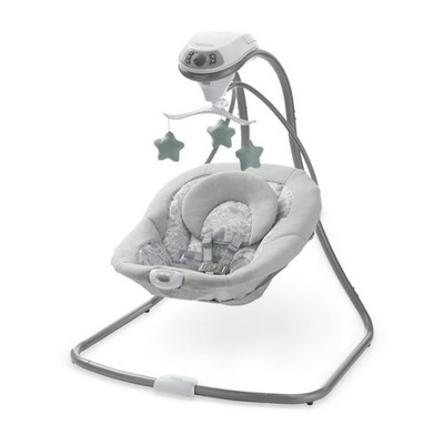 Graco Simple Sway Swing Ivy Fashion Side-to-Side Swaying Motion Soothes Baby. #1