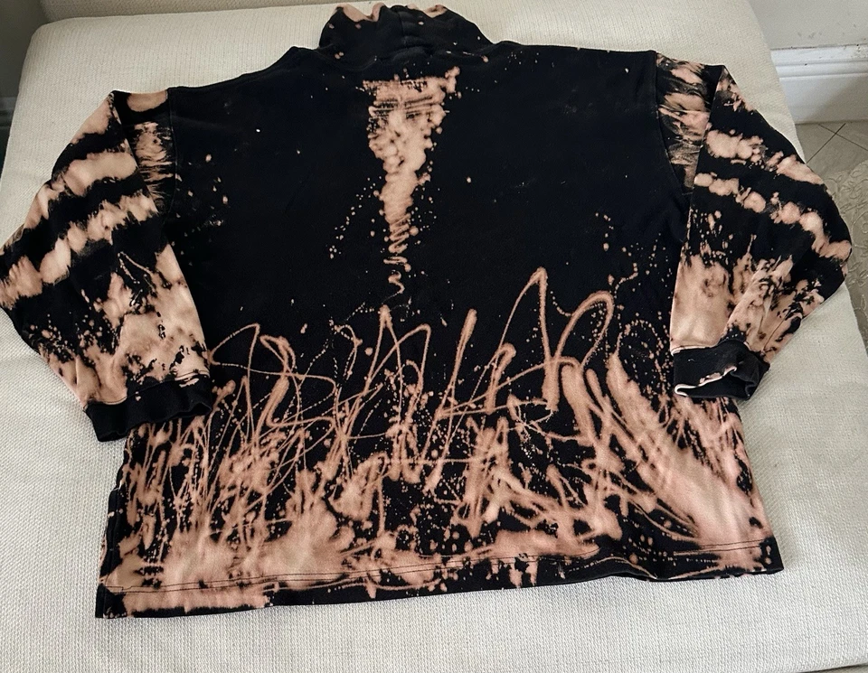 Blusa Geoffrey Beene Tie-Dye gola alta feminina manga comprida 100% algodão tamanho G - Imagem 3 de 4