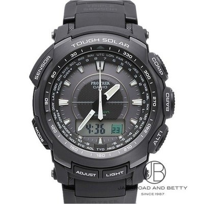 Used CASIO PRW-5100-1JF PRO TREK Tough Solar Black Analog-Digital Japan 