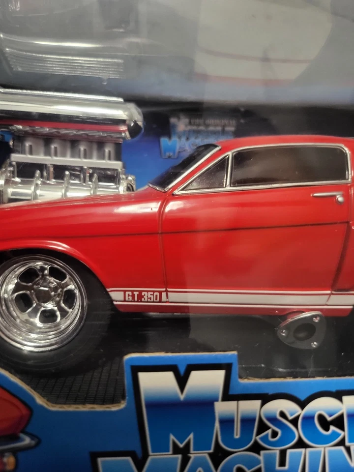 Muscle Machines, 1:18, FORD MUSTANG, SHELBY GT 350, RED/WH, NEW IN BOX! - Image 3 of 4
