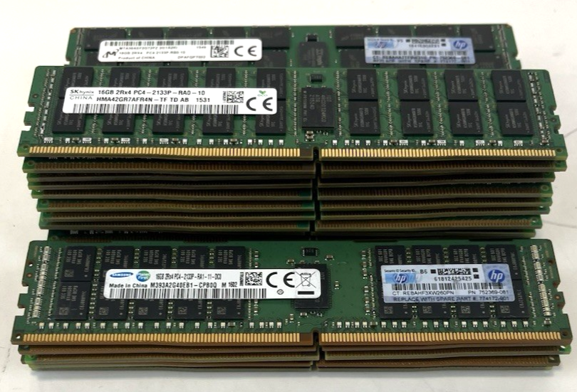 x24 16GB DDR4 Server RAM Sticks. 384GB Total. PC4-2133P. Mixed Brands ...
