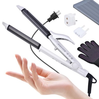 VGR Dual Voltage(100~250V) Travel Curling Iron with European Plug Adapter for In