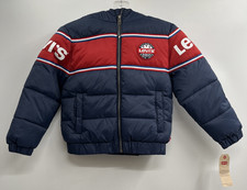Levi's Little Boys Long Sleeve Multi Color Full Zip Puffer Jacket Size 7 LG NWT