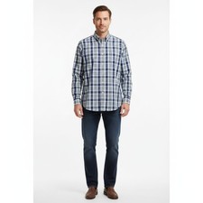 Brooks Brothers 1818 Regent Fit Shirt Mens Large Blue Green Plaid Non-Iron