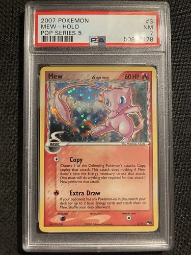 PSA 7 - 2007 Mew Holo INVERTED BACK Delta Species Pop Series 5
