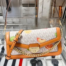 Michael Kors Soho Lady SM Printed Logo Convertible Crossbody Bag Radiant Orange