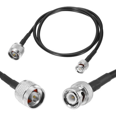 TUOLNK Lot De 2 Câbles BNC Mâle Vers BNC Femelle RG58 30 Cm - 50 Ohms Extension Antenne