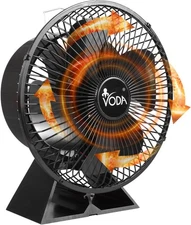 VODA Stove Fan with Protective Cover Heat Powered Wood Stove Fans 4 Blades Slien