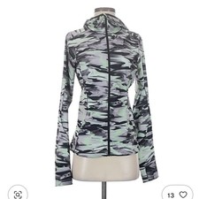 Lululemon Mist Over Windbreaker Jacket Paint Glide Multi Green Grey Sz 4 LW4BYDS