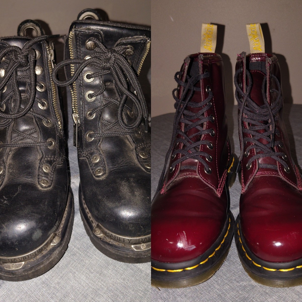 Dr. Martens Black Combat Boots Cherry Red A classic that never stands still. The 1460 Smooth Cherry  main image 4