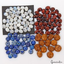 4 Lot Loose Wholesale Multi Gems Mix Cut Cab 400 Ct/124 Pcs For Making Jewelry
