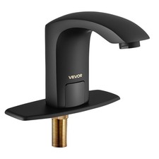 Matte Black Auto Faucet, Battery-Powered, Infrared Sensor, Temp-Controlled