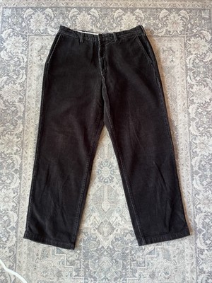 Perry Ellis Cordhose Herren Größe W34 L30 Schwarz 100% Baumwolle Relaxed Fit