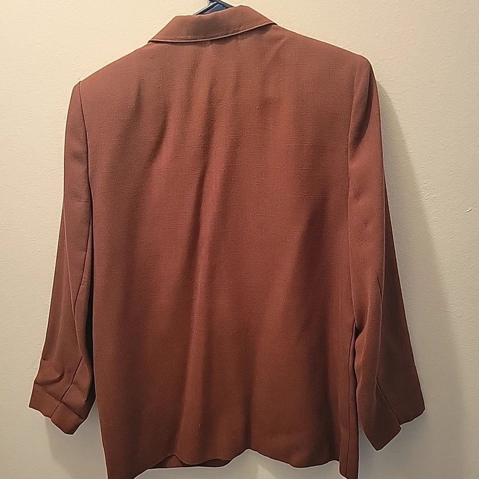 Chaqueta blazer vintage Koret para mujer sin forro talla 8 marrón oxidado Foto 4 de 4