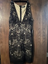NWT Lulus Truely Beloved Black Lace Body On Dress Size S 