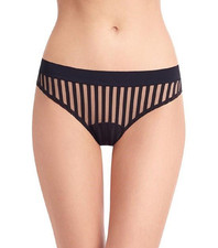 Commando Stripped Mesh Stripe Thong - CT27 Black, M/L  MSRP- 30.00 