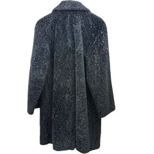 VTG Black Persian Curly Lamb Fur Coat Jacket Womens M Union 60s Statement Chic - Image 2 of 4