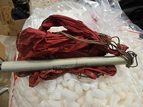 Vintage WWII U.S. AAF-FC-A-685 Sail And Mast For Type C-2 Life Raft