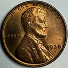 1938 - Uncirculated Lincoln Wheat Cent - Exact Coin Imaged #LWC1426