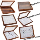 Wooden Gemstone Display Storage Box with Acrylic Lid–Empty/With Boxes/ With Gems
