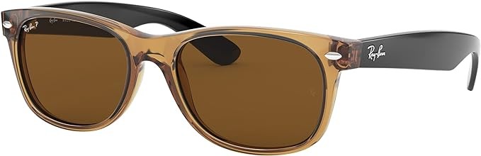 Солнцезащитные очки Ray-Ban RB2132 New Wayfarer с квадратной оправой 55 мм - Золотая оправаКоричневый 27290₽