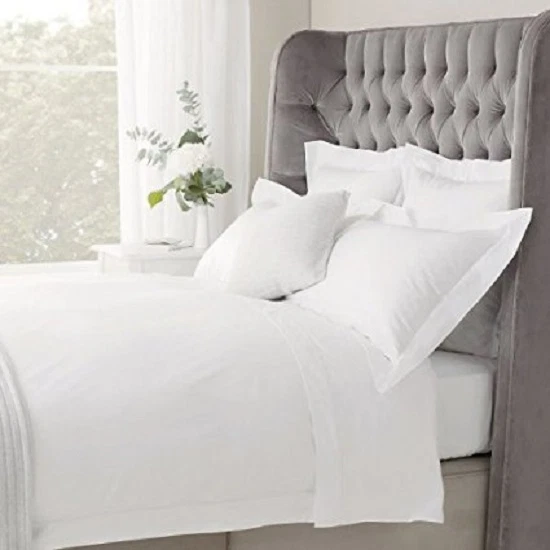Luxury 1000 Thread Count Plain Pure 100% Egyptian Cotton Bedding - White & Cream