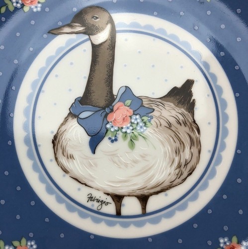 Fabrizio Good George Goose blau Salatteller Japan Porzellan 8 1/4 1985 - Bild 2 von 4