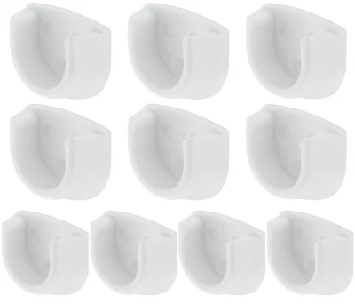 GAS N POW3R 10x White Rail End Supports Brackets Oval Wardrobe Rails Poles 20mm 10 = 5 Pairs