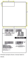 Digi-Trax Four Quadrant Blank Label 4"x4" Isbt-44-z3-kt - 3800 Labels + 1 Ribbon
