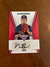 Nelson Berkwich 2019 Panini USA Baseball Stars Stripes Auto 17U-NB Tar Heels /25