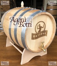 Botte di Castagno da 20 litri con rubinetto di Acciaio Inox e LOGO A PIACERE!!!