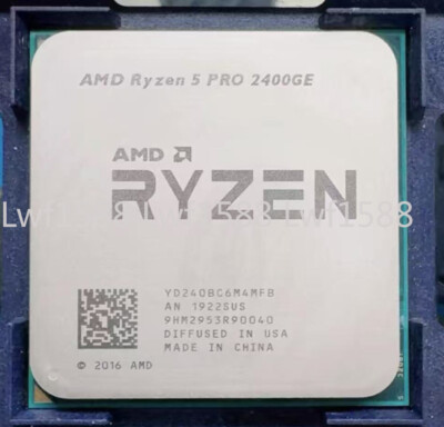 #ad AMD Ryzen R5 Pro 2400GE CPU 3.2GHz 4 core 8 thread ddr4 35w interface am4 proces $48.88