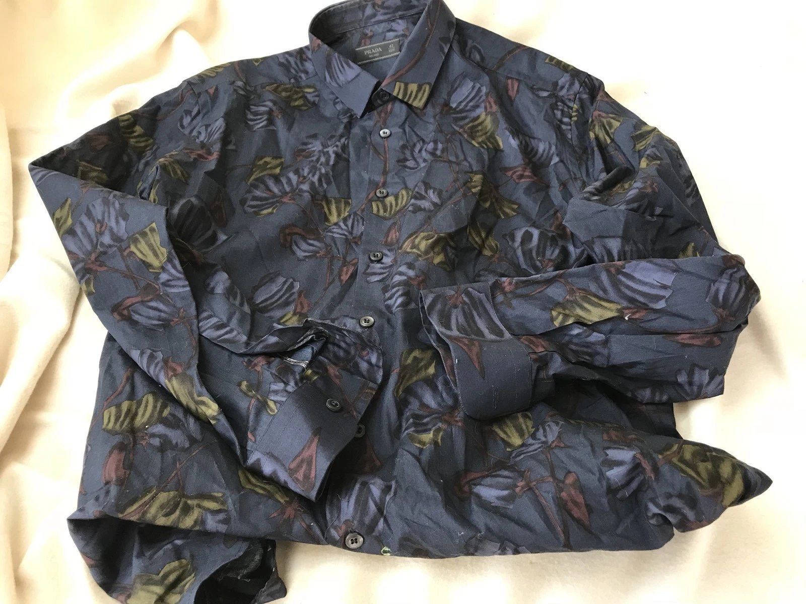 Camicia da uomo stampa Prada cotone