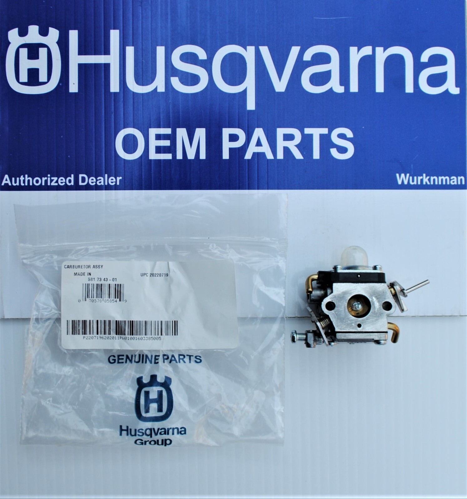 Kit Carburateur Pour Husqvarna 122C/McCulloch T22LS - Avec Bougie, Joints, Tuyaux - Remplace 581734301