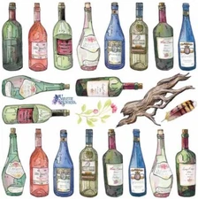 Violette Stickers Wine Bottles Beverages  Crafts Planner Supply Scrapbook