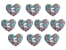 10 Pcs Heart Shaped Metal Western Bolo Concho Slotted Slides Scarf Belt Buckles 