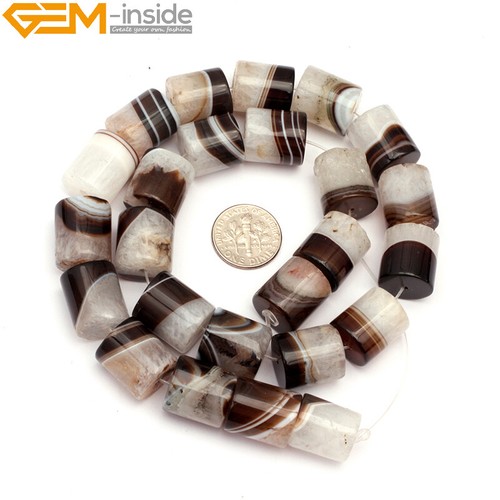 Natural Botswana Agate Stone Beads Column Tube Cylinder For Jewelry Making 15" - Picture 8 of 38