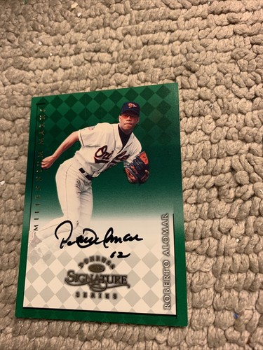 Roberto Alomar Autogramm 1998 Donruss Millennium Marks 0892 1000 Signatur Cb7