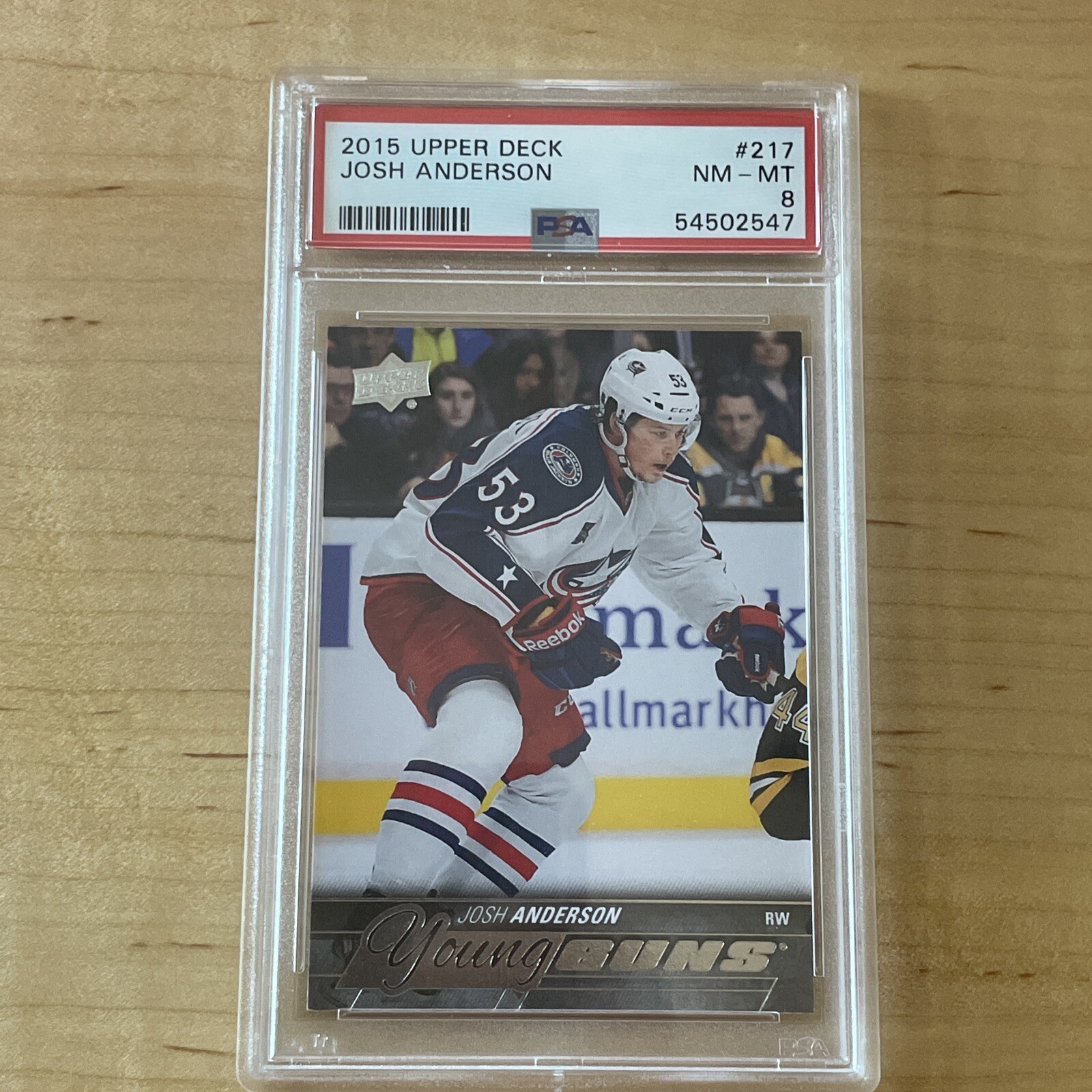 2015 Upper Deck Josh Anderson Young Guns #217 PSA 8