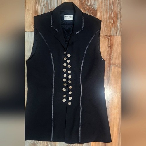 SANDRO Paris Vest with vintage button accent - Rare piece Size M