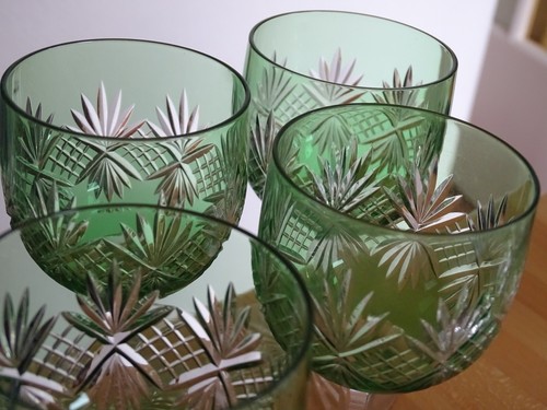 BACCARAT 6 VERRES A VIN DU RHIN ROEMER CRISTAL VERT REF 8359 12 cm 11 cls - Imagen 4 de 10