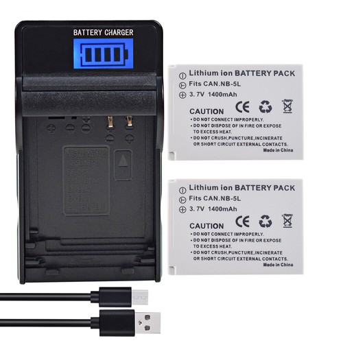 2xNB-5L Battery +Charger For Canon PowerShot SX200 IS SX210 IS SX220 HS SX230 HS - Picture 2 of 13