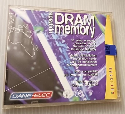 DANE-ELEC 256MB PC3200 400MHZ  184PIN DDR1 D0SS6F3G31JD1EZZ ('gold' contacts) - Image 1 of 2