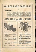 Pubblicità - SCUOLA RADIO ELETTRA - TORINO - anno 1954