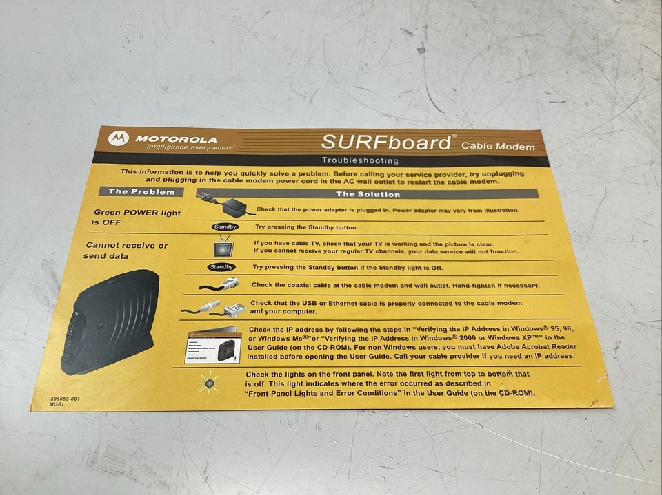 NEW Motorola SURFboard Cable Modem SB5101i With Power Adaptor & CD Instructions - Image 2 of 4