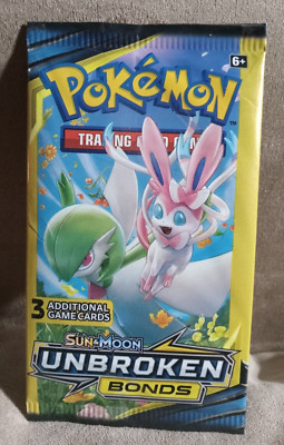2019 Pokemon S & M Unbroken Bonds 3 card Pack Sealed Sylveon Art