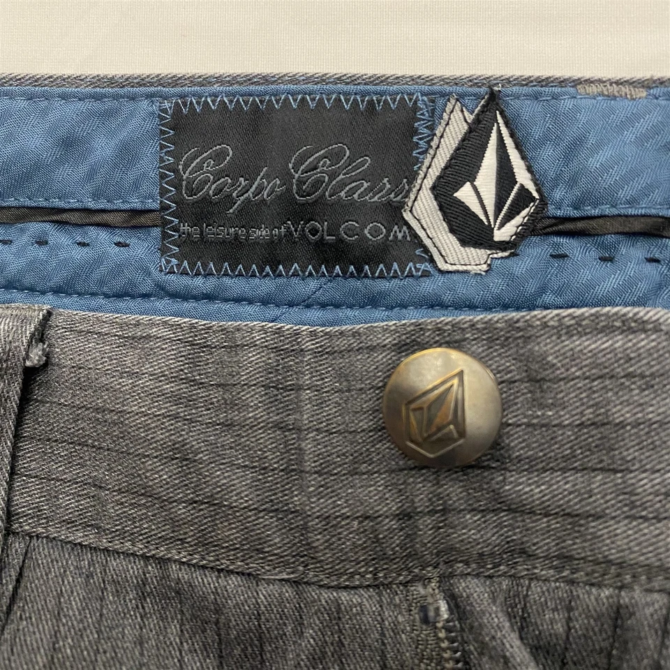 Volcom Corpo Class 28 x 10" Gray Twill Frickin Chino Stripe 22" Shorts - Image 4 of 4