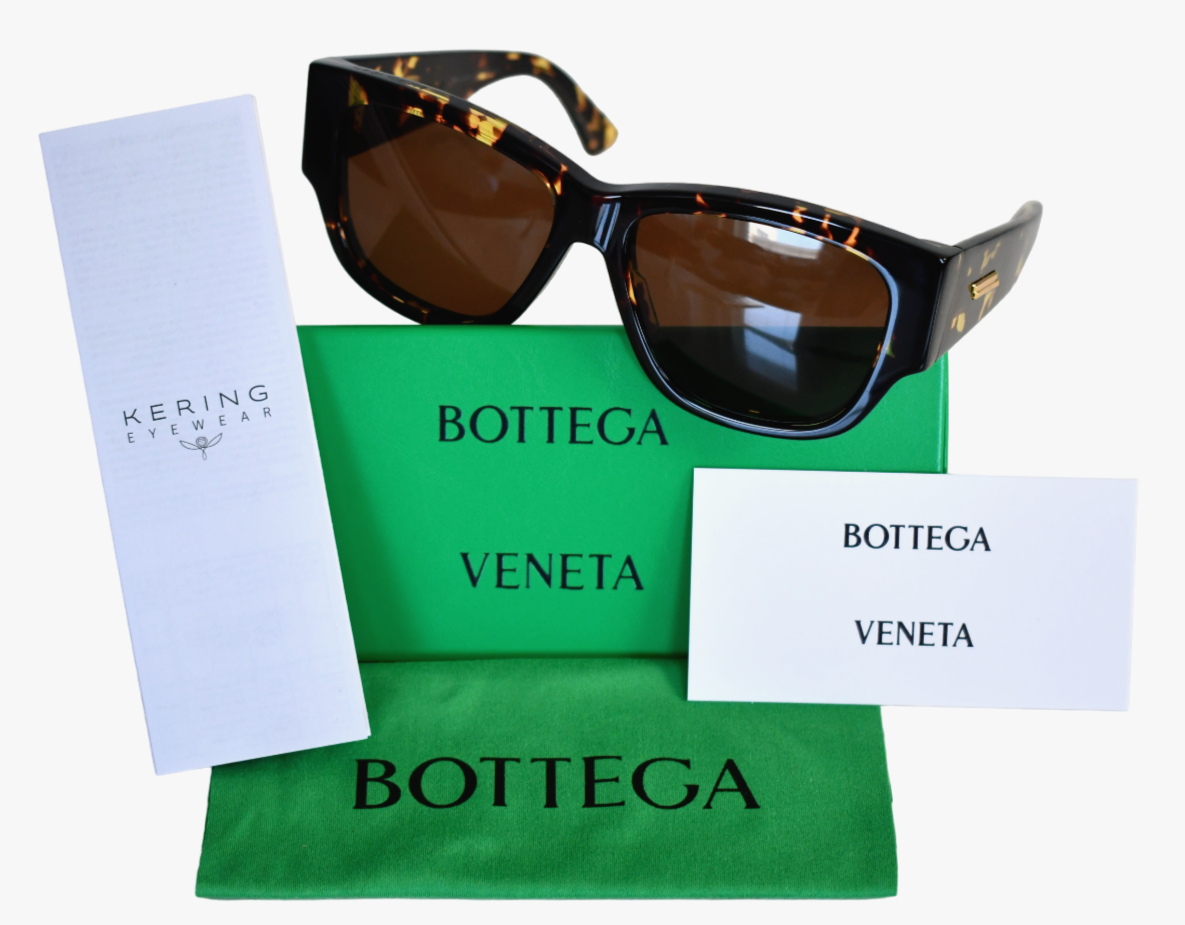 NEW BOTTEGA VENETA BV1026S 002 TORTOISE OVERSIZED Women display picture 2