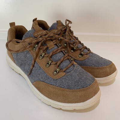 Evolve by Easy Spirit Tan Gray Frozee Leather Sneaker, Size