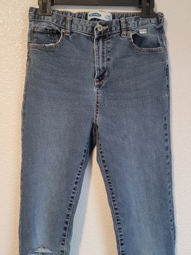 Old Navy Jeans Girls Size 18 Skinny Built-In Flex Straight Distressed Blue - Picture 4 of 13